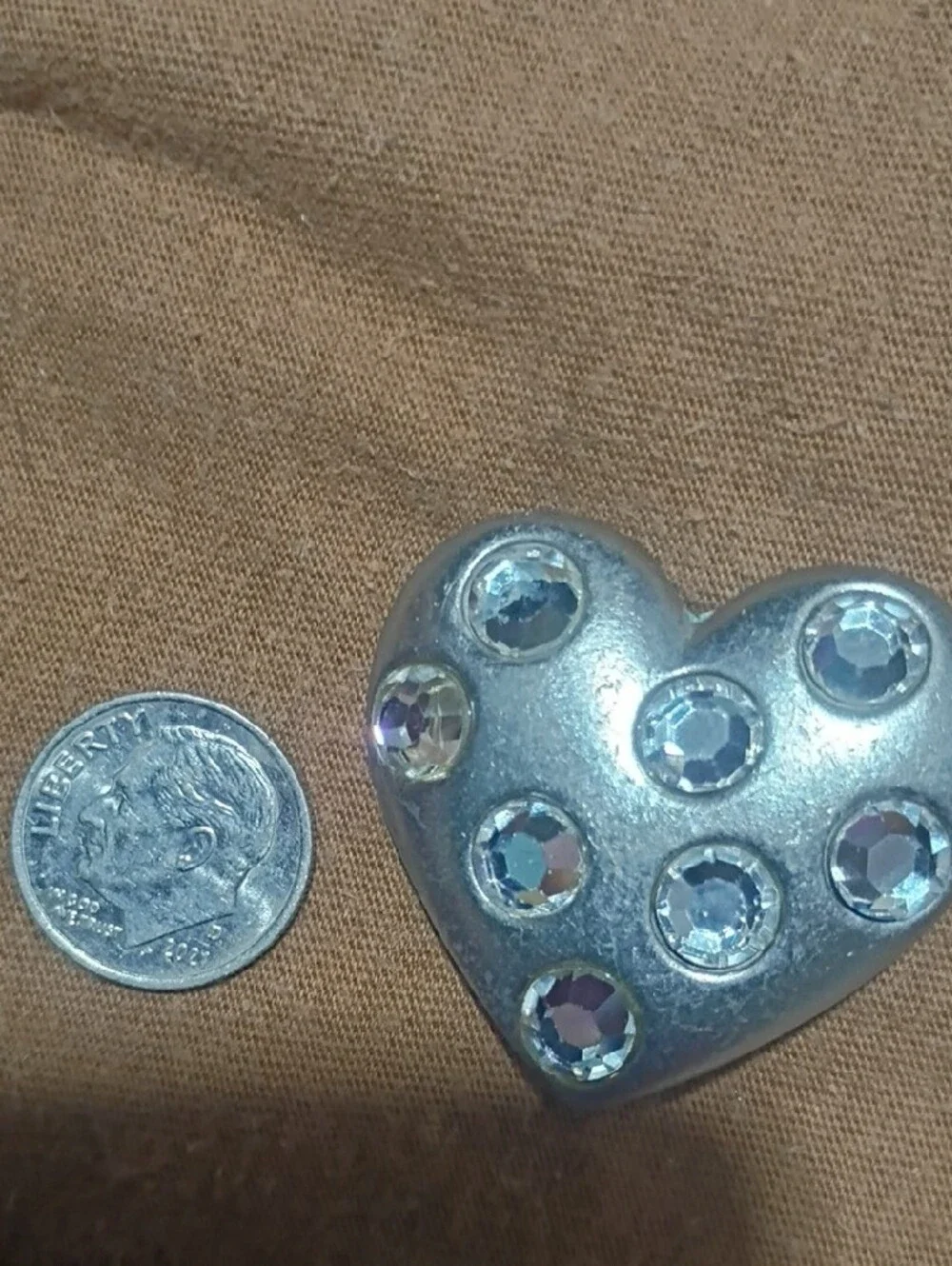Silver Heart Crystal Stud Earrings - Women's Jewelry